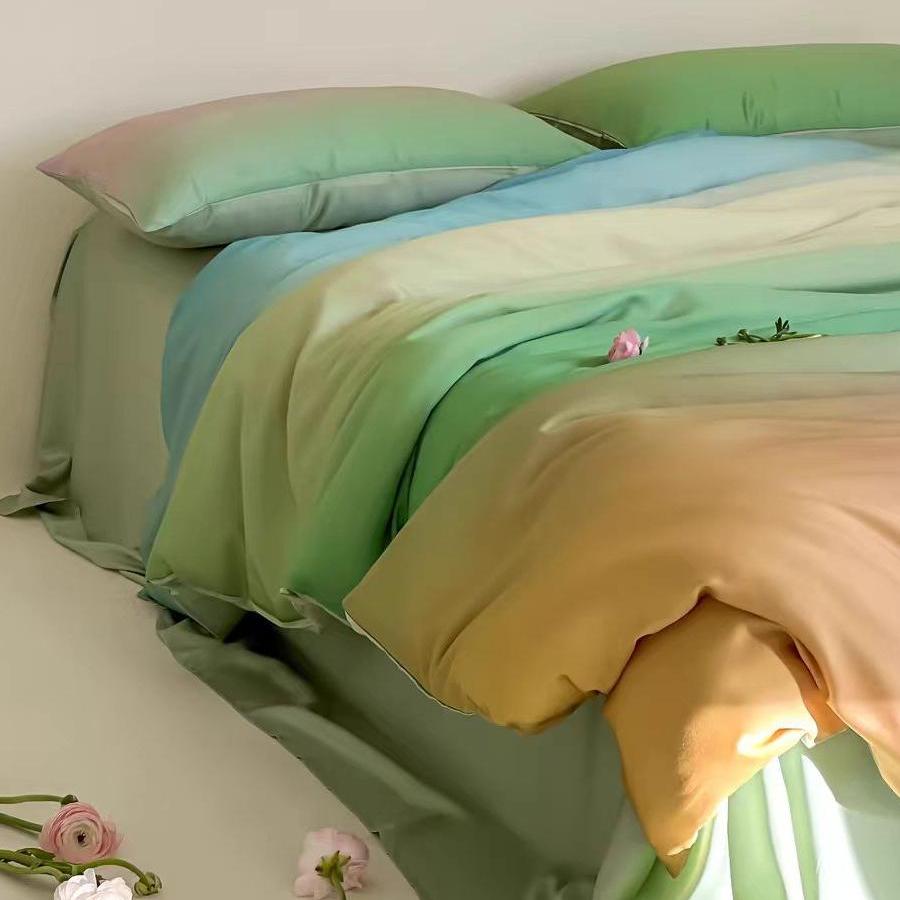 Luxury Ombre Aurora Duvet Cover - Green