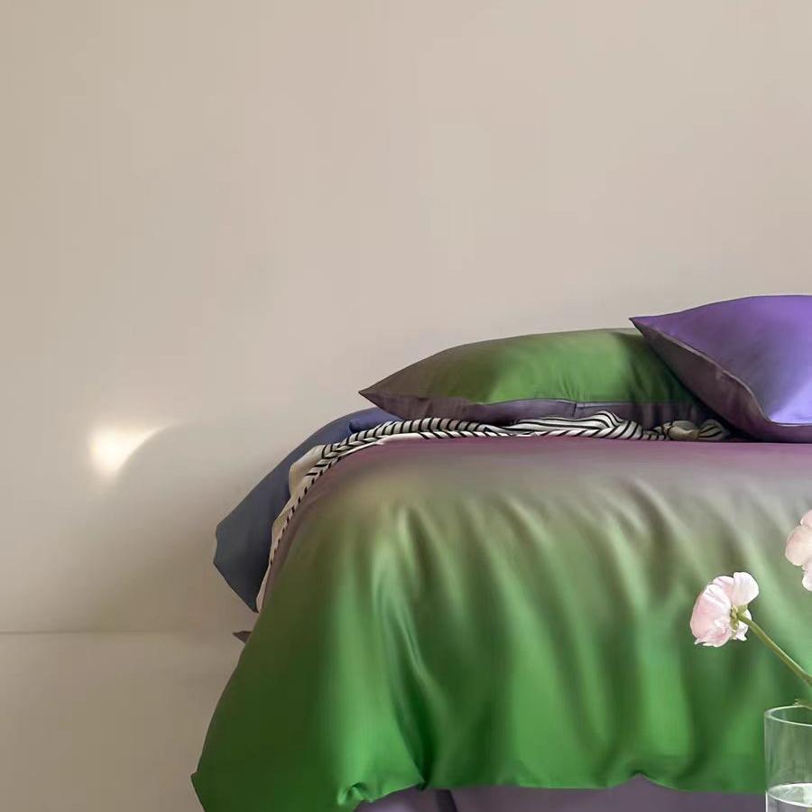 Luxury Ombre Aurora Duvet Cover - Green