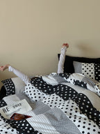 Mosaic Polka Dot Cotton Muslin Bedding Set original reference image 3