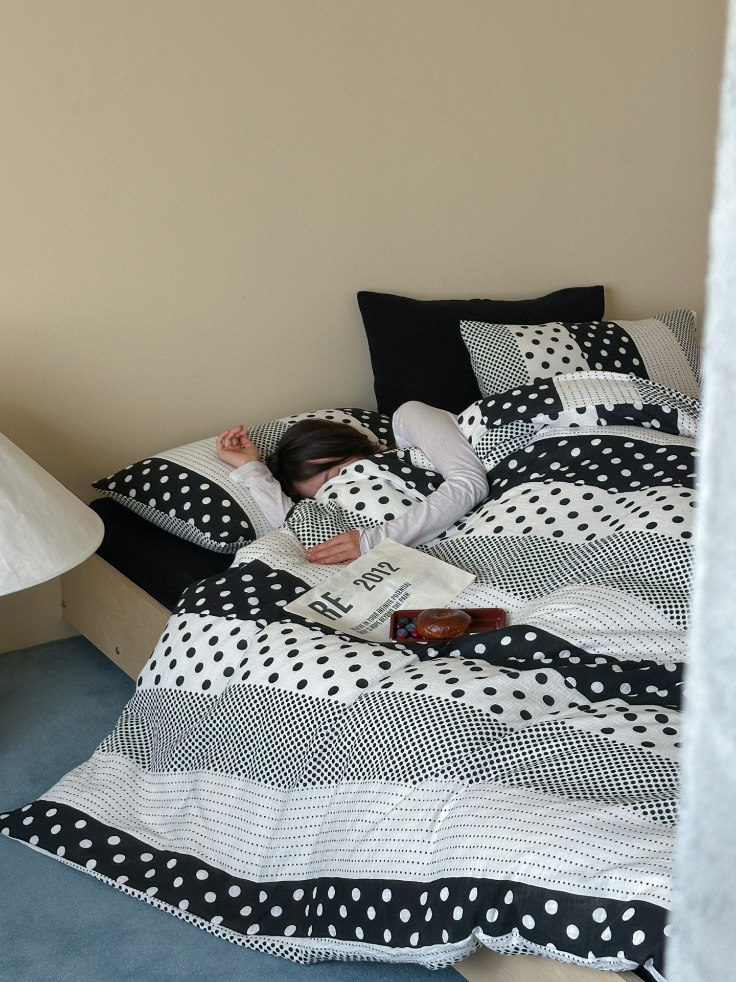 Mosaic Polka Dot Cotton Muslin Bedding Set original reference image 4