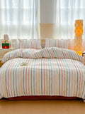 Multicolor Stripe Cotton Duvet Cover