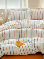 Multicolor Stripe Cotton Duvet Cover