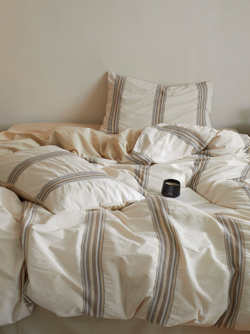 Natural Heritage Stripe Jacquard Cotton Bedding Set original reference image 4