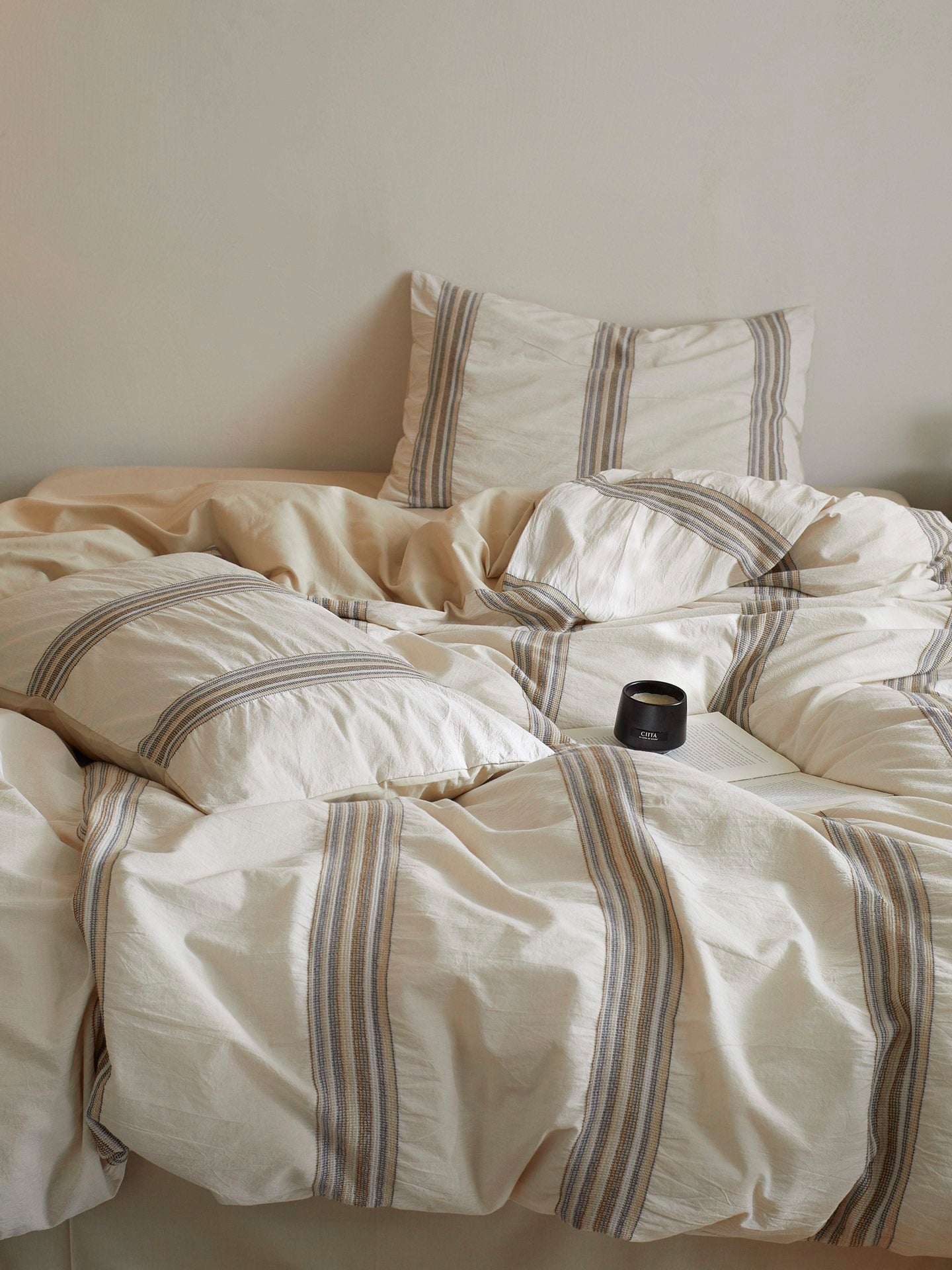Natural Heritage Stripe Jacquard Cotton Bedding Set original reference image 4