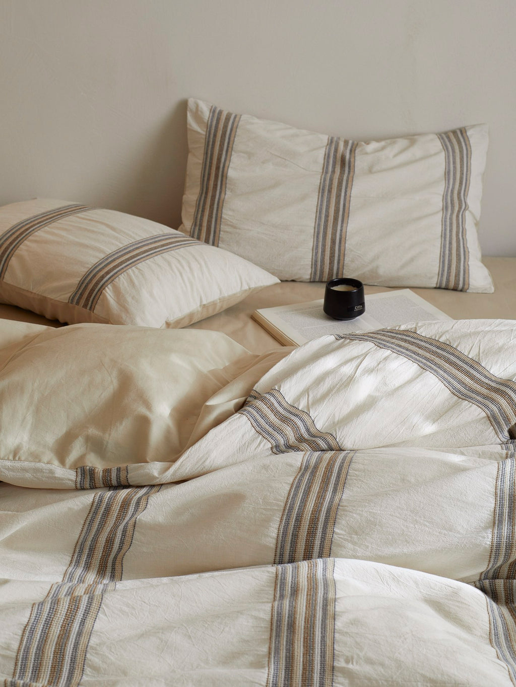 Natural Heritage Stripe Jacquard Cotton Bedding Set original reference image 5