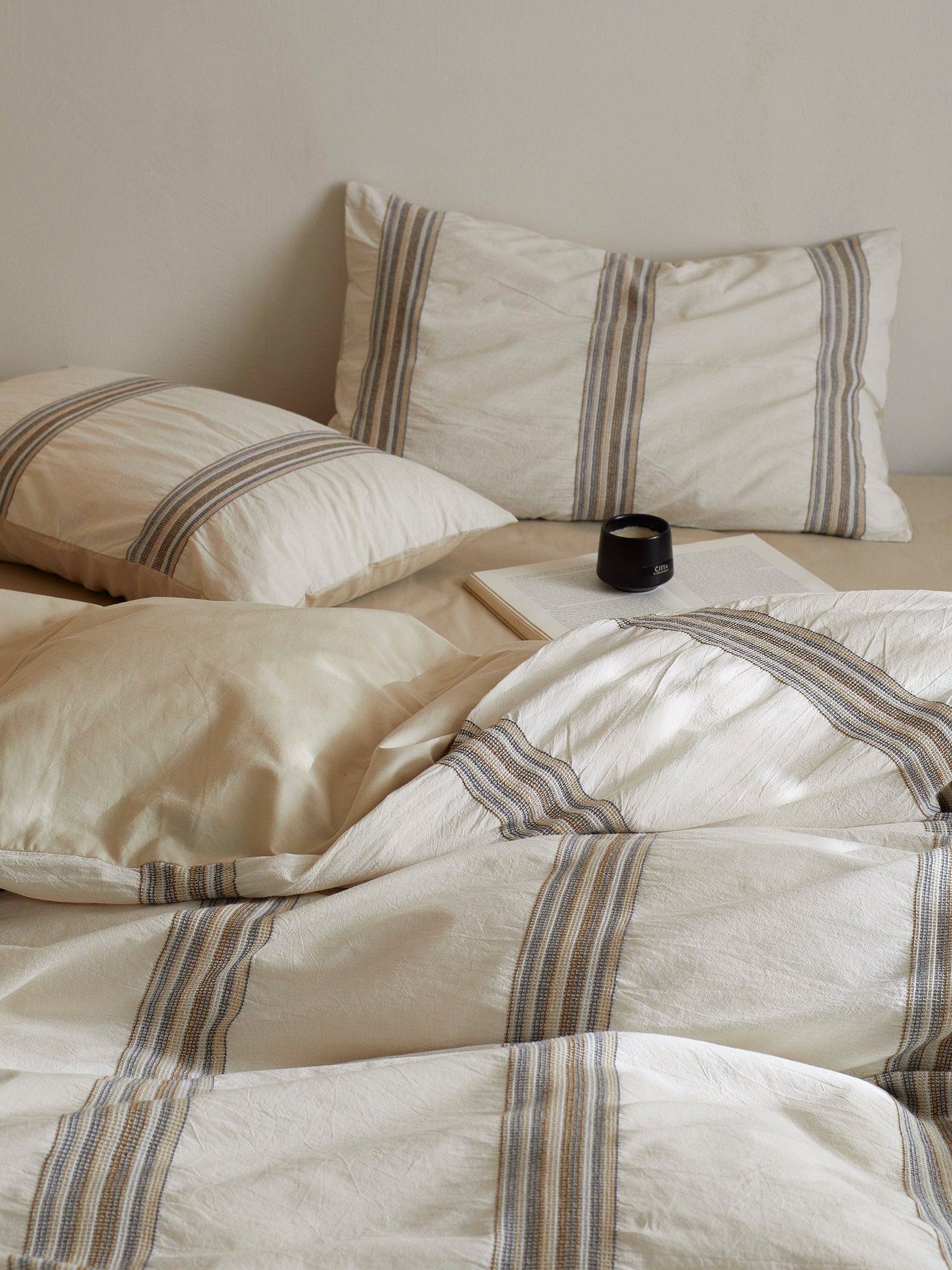 Natural Heritage Stripe Jacquard Cotton Bedding Set original reference image 5