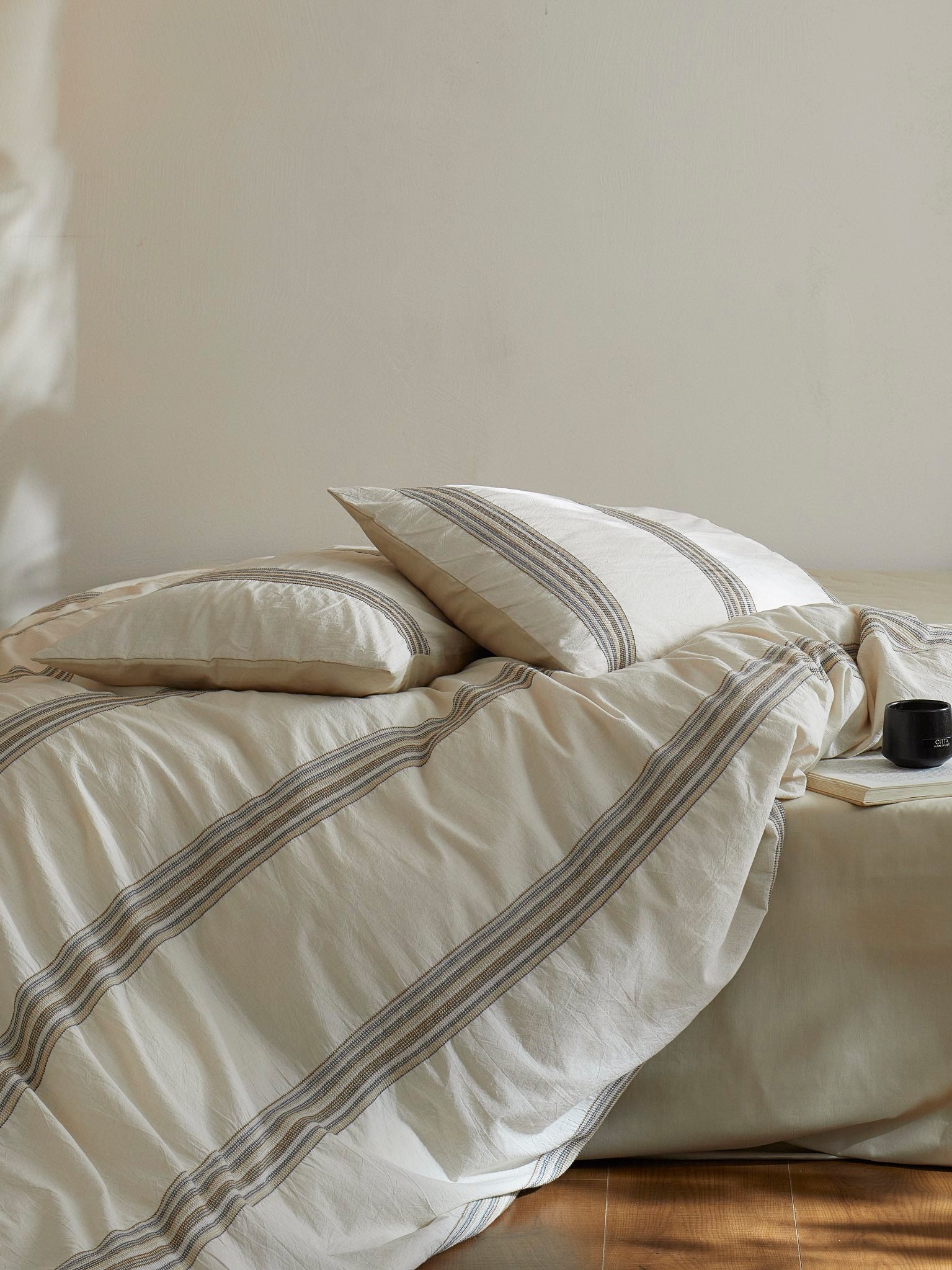 Natural Heritage Stripe Jacquard Cotton Bedding Set original reference image 8