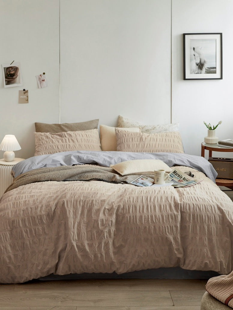 Oat Whisper Cotton Seersucker Bedding Set original reference image 1