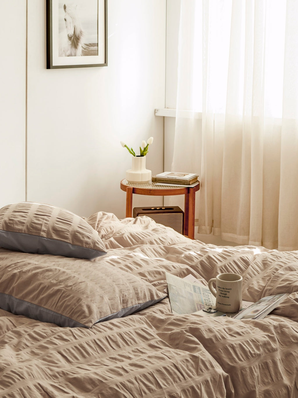 Oat Whisper Cotton Seersucker Bedding Set original reference image 8