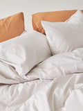 Off-White Fine Pinstripe Cotton Duvet Cover