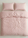 Pink Gingham Cotton Duvet Cover