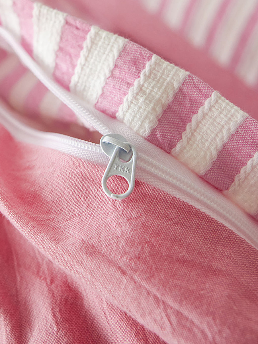 Pink Washed Stripe Cotton Duvet Cover