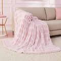 Pink Cinched Faux Fur Blanket