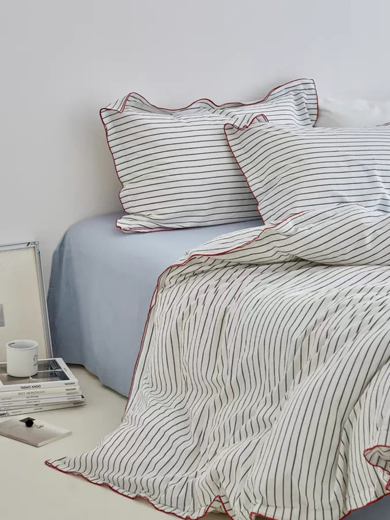 Pinstripe Cotton Duvet Cover