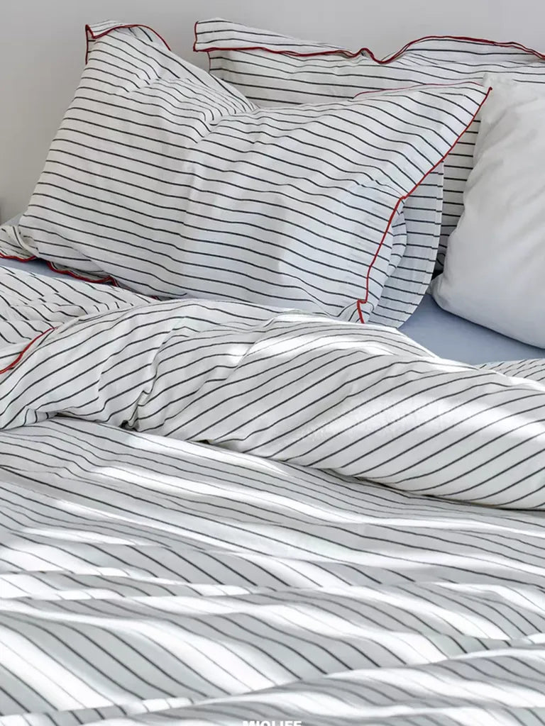 Pinstripe Cotton Duvet Cover