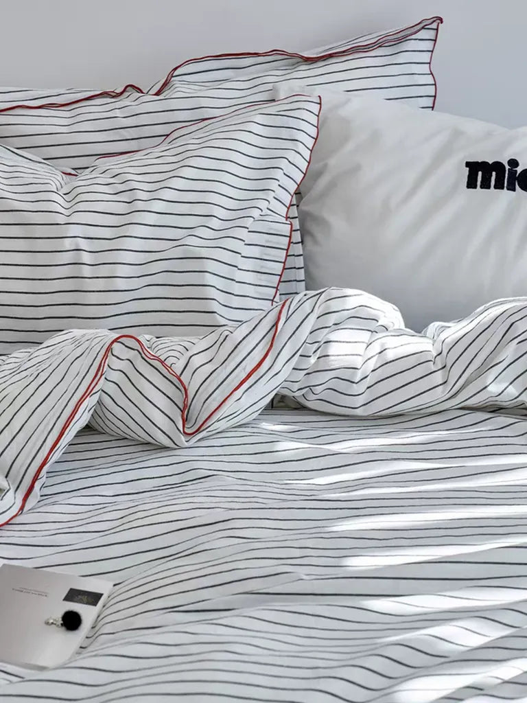 Pinstripe Cotton Duvet Cover