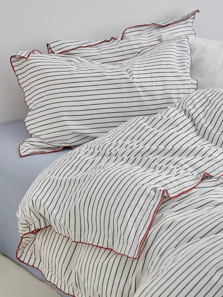 Pinstripe Cotton Duvet Cover