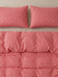 Red Gingham Cotton Duvet Cover