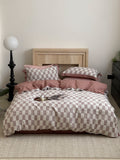 Rose Loft Check Jacquard Cotton Bedding Set original reference image 1