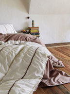 Rosewood Checked Jacquard Cotton Bedding Set original reference image 1