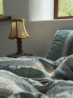 Sage and Terracotta Stripe Jacquard Cotton Bedding Set original reference image 9