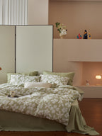 Sage Blossom Cotton Muslin Jacquard Bedding Set original reference image 9