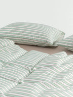 Sage Fine Stripe Duvet Cover