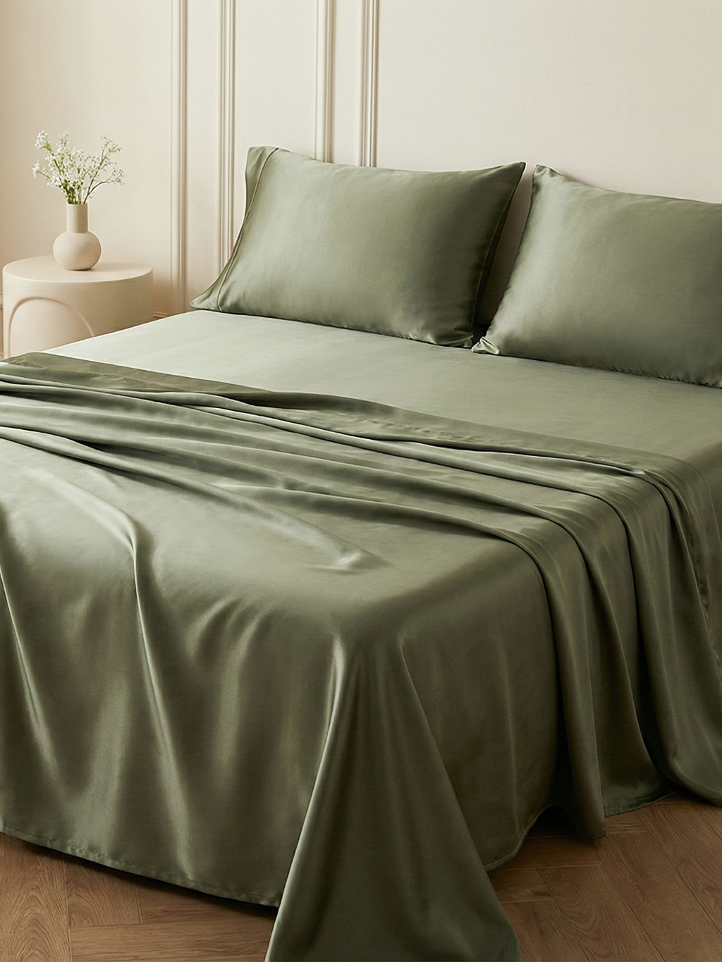 Sage Green 22 Momme Silk Flat Sheet
