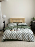 Sage Loft Check Jacquard Cotton Bedding Set original reference image 1