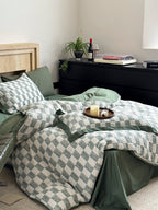 Sage Loft Check Jacquard Cotton Bedding Set original reference image 2