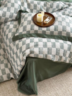 Sage Loft Check Jacquard Cotton Bedding Set original reference image 3