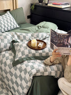 Sage Loft Check Jacquard Cotton Bedding Set original reference image 4
