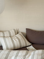 Sage Meadow Stripe Cotton Muslin Bedding Set original reference image 4