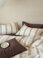 Sage Meadow Stripe Cotton Muslin Bedding Set original reference image 5