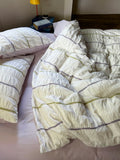 Sage Mist Grid Jacquard Cotton Bedding Set original reference image 1