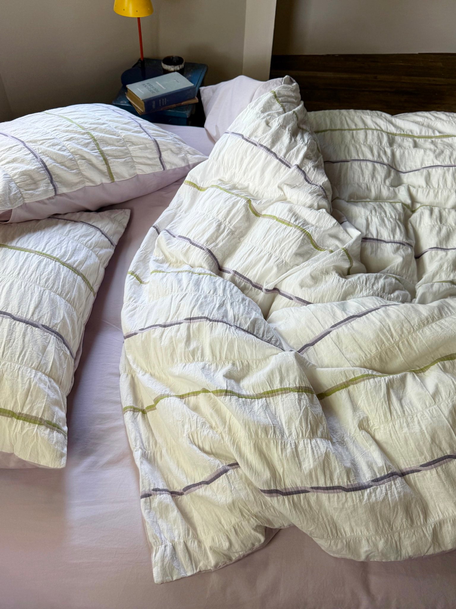 Sage Mist Grid Jacquard Cotton Bedding Set original reference image 1