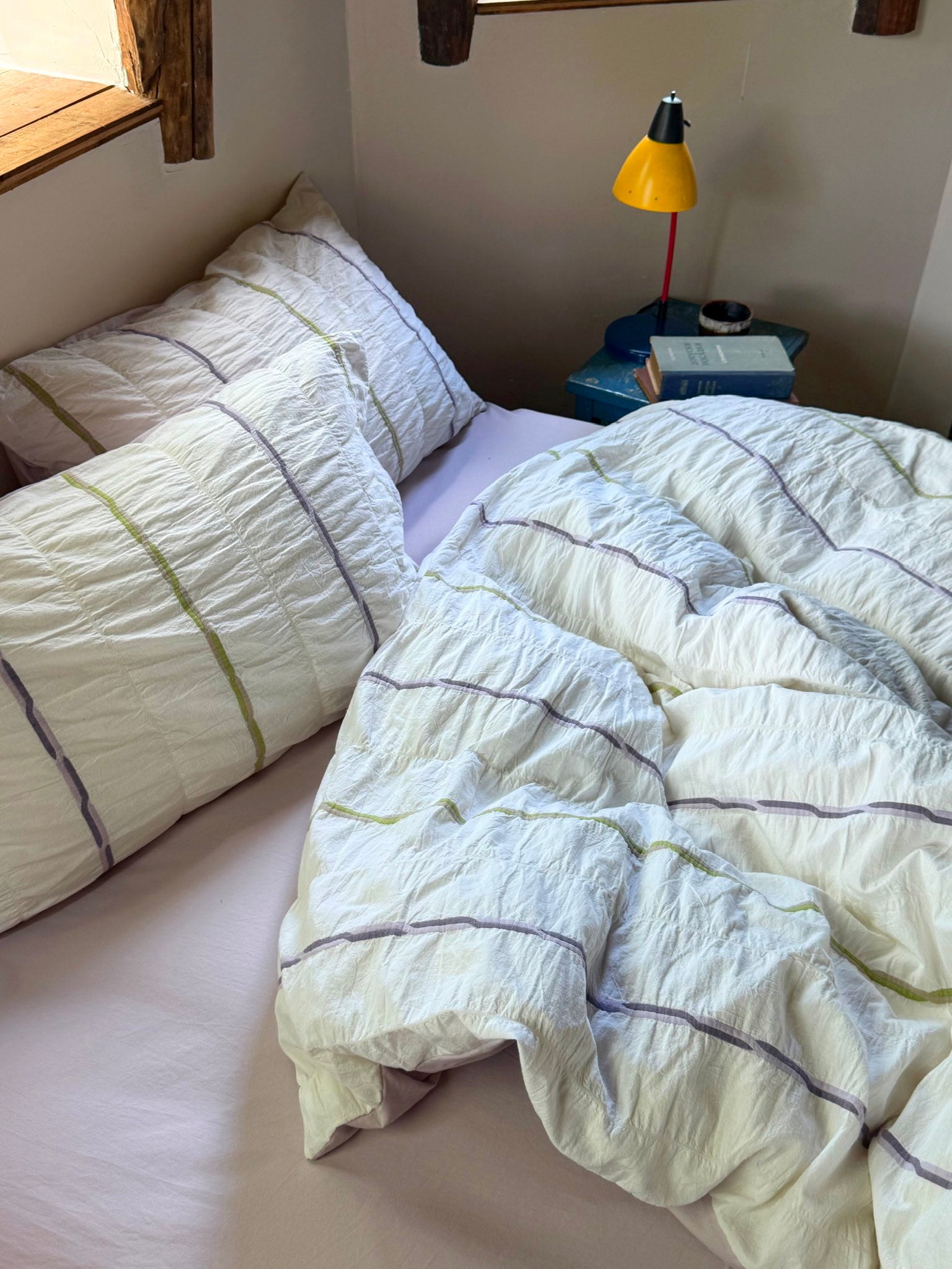 Sage Mist Grid Jacquard Cotton Bedding Set original reference image 8