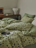Sage Pebble Cotton Muslin Bedding Set original reference image 1