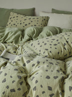 Sage Pebble Cotton Muslin Bedding Set original reference image 3