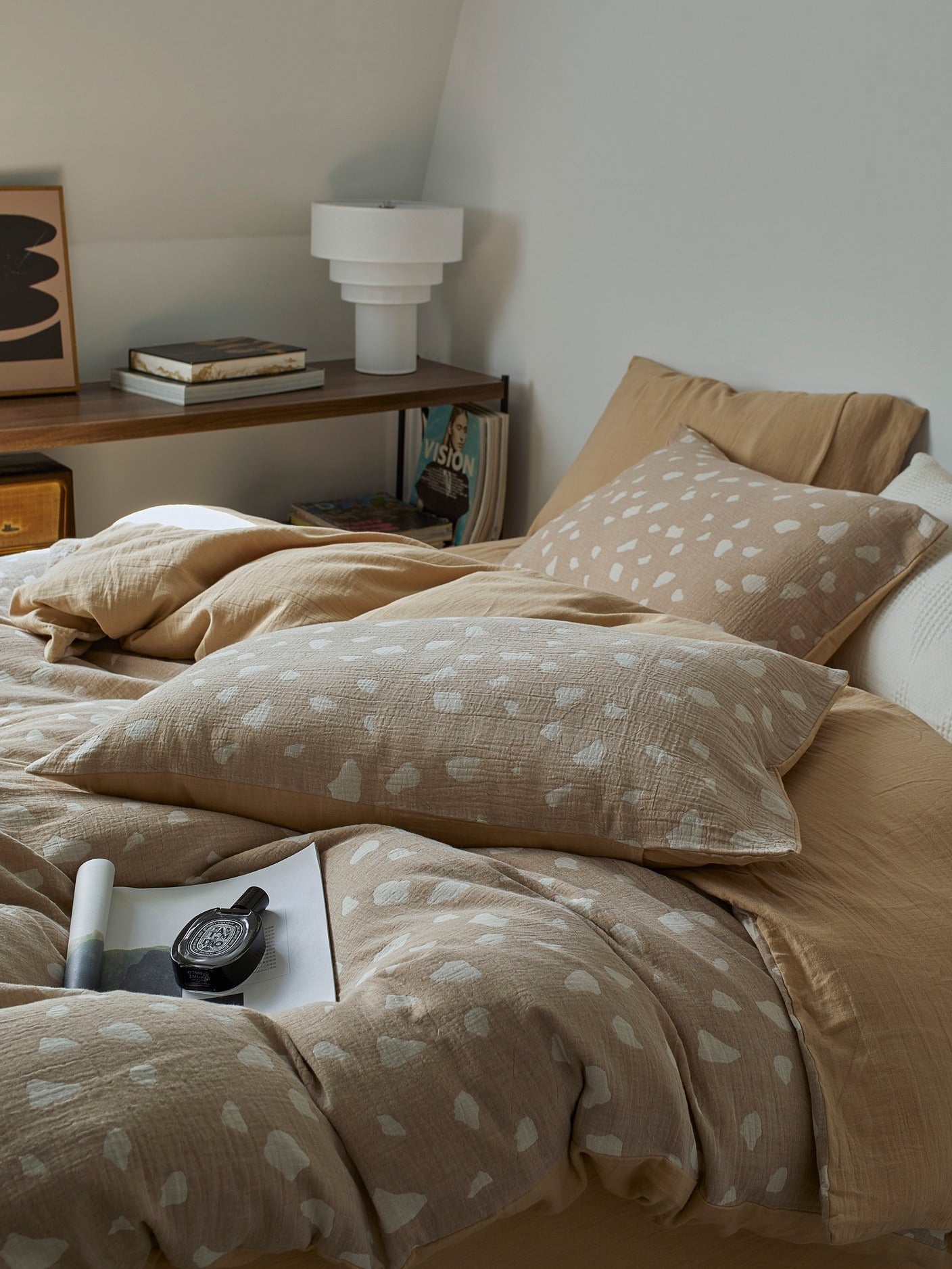 Sand Pebble Cotton Muslin Bedding Set original reference image 2