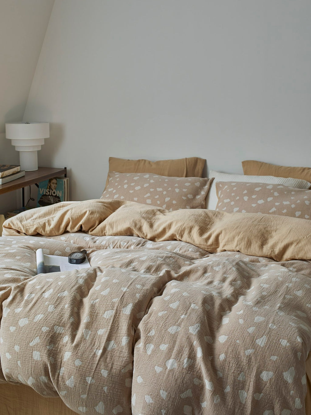 Sand Pebble Cotton Muslin Bedding Set original reference image 4