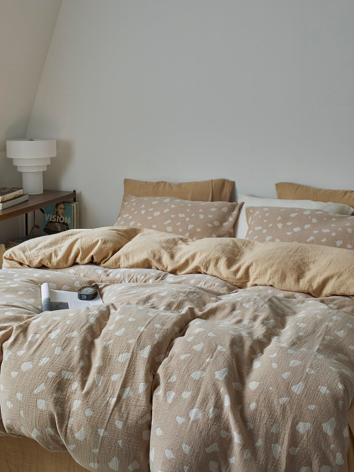Sand Pebble Cotton Muslin Bedding Set original reference image 4