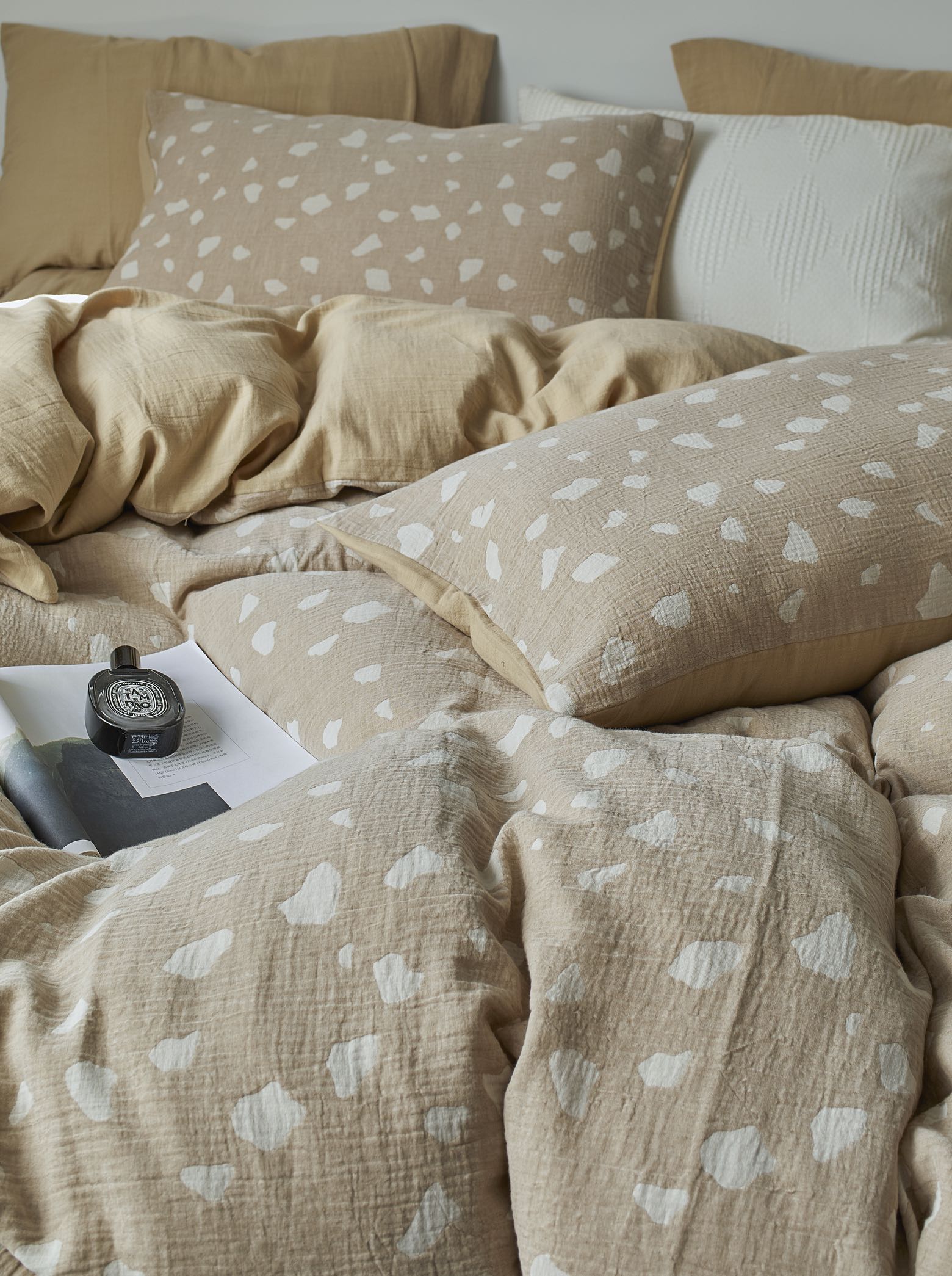 Sand Pebble Cotton Muslin Bedding Set original reference image 6