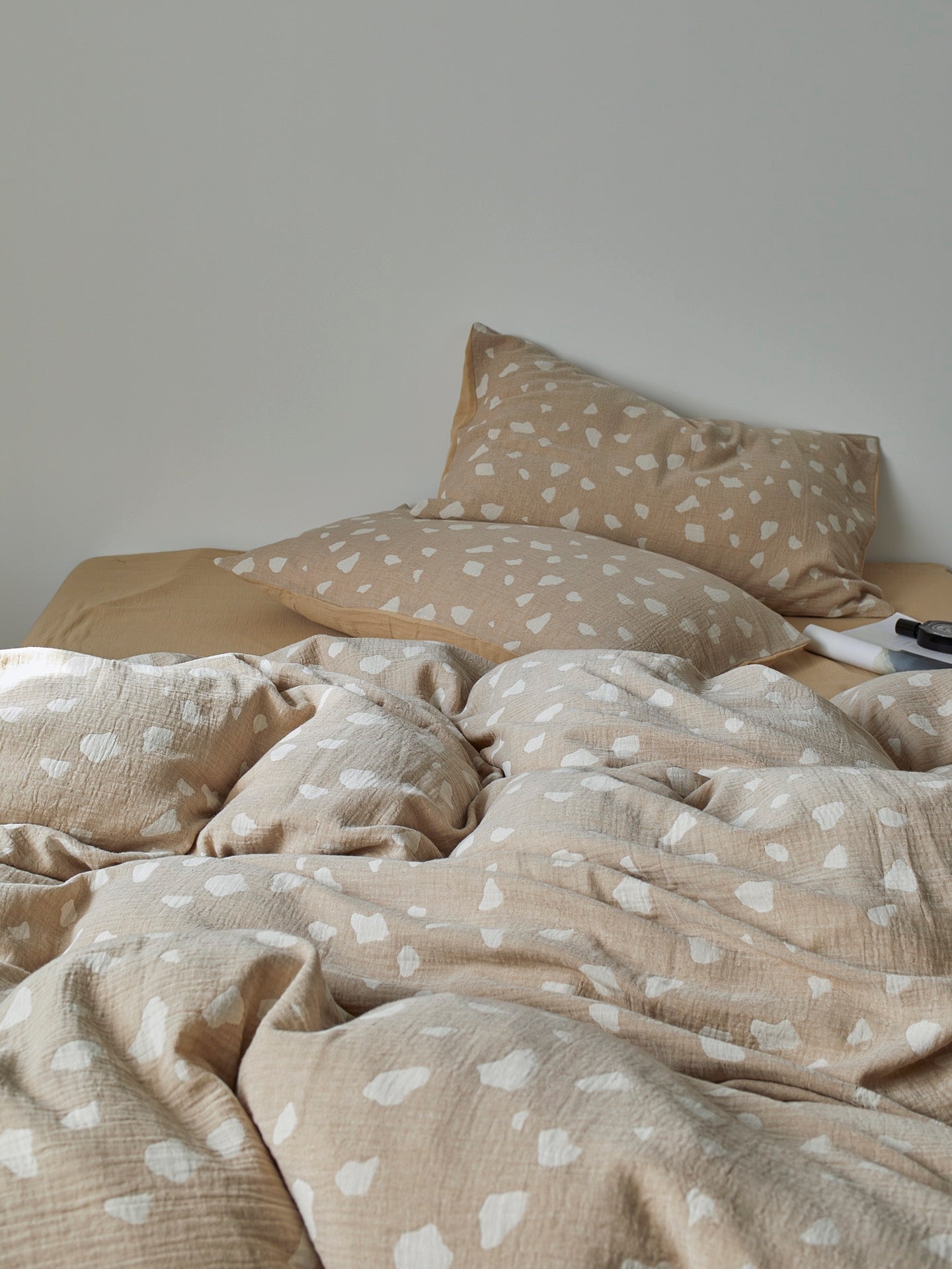 Sand Pebble Cotton Muslin Bedding Set original reference image 8