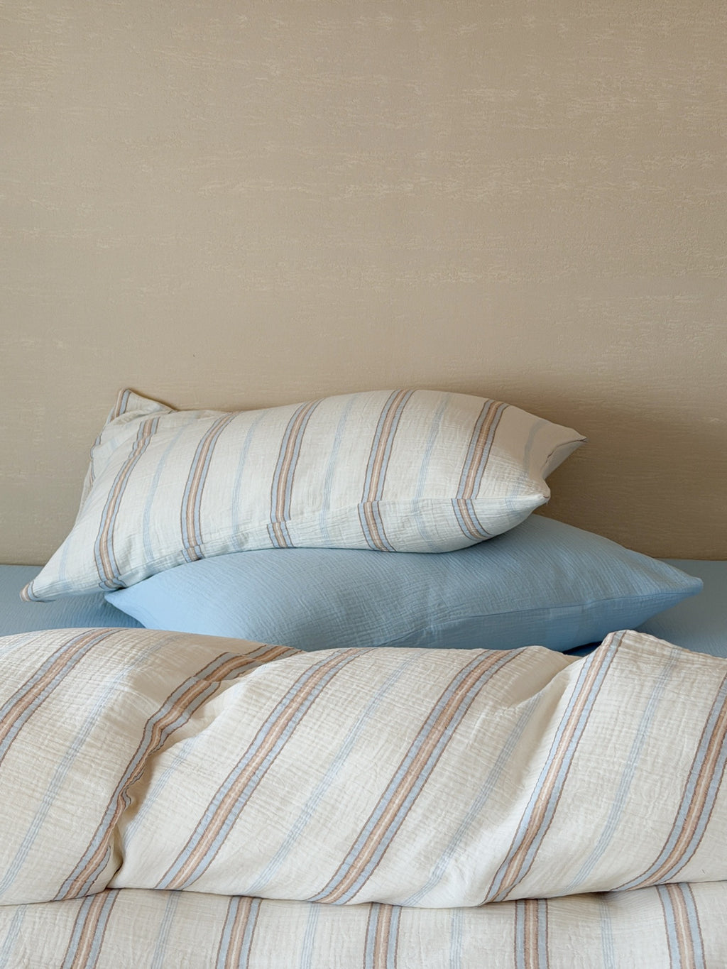 Seabreeze Stripe Cotton Muslin Bedding Set original reference image 2