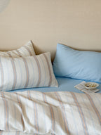 Seabreeze Stripe Cotton Muslin Bedding Set original reference image 4
