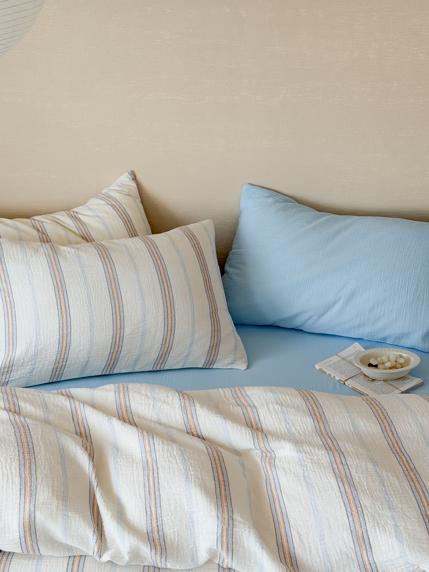Seabreeze Stripe Cotton Muslin Bedding Set original reference image 4