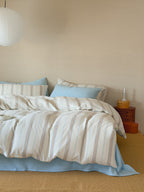 Seabreeze Stripe Cotton Muslin Bedding Set original reference image 6