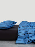 Sky Blue Irregular Stripe Cotton Duvet Cover