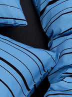 Sky Blue Irregular Stripe Cotton Duvet Cover